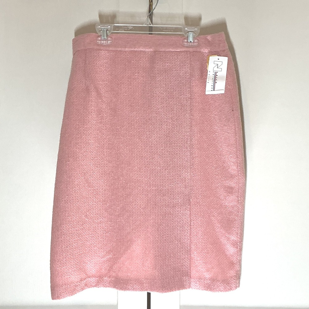 Vintage Nygard Pink Boucle Wool Blend Pencil Skirt Petite 14 NWT Professional